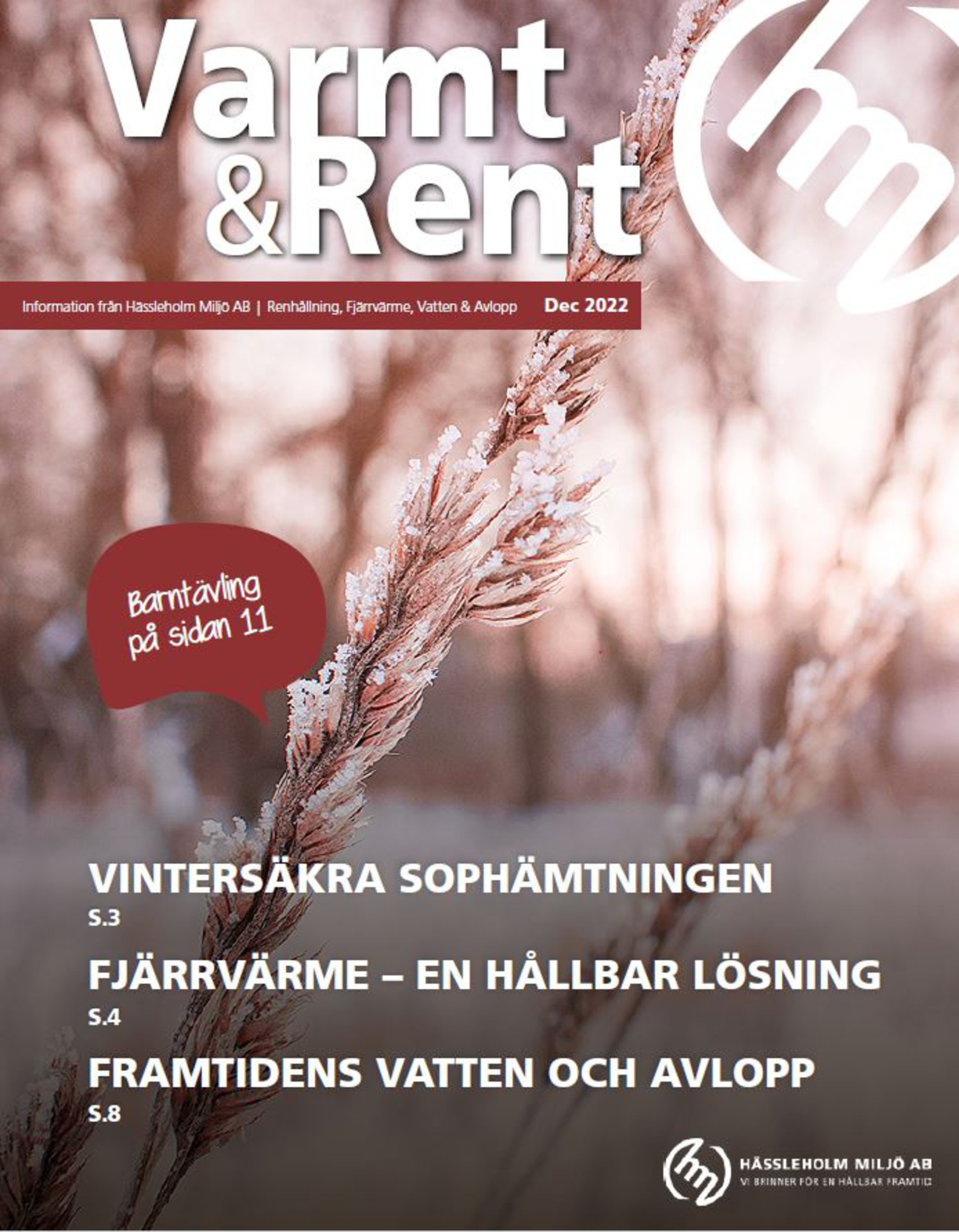 Framsida av Varmt&Rent, december 2022